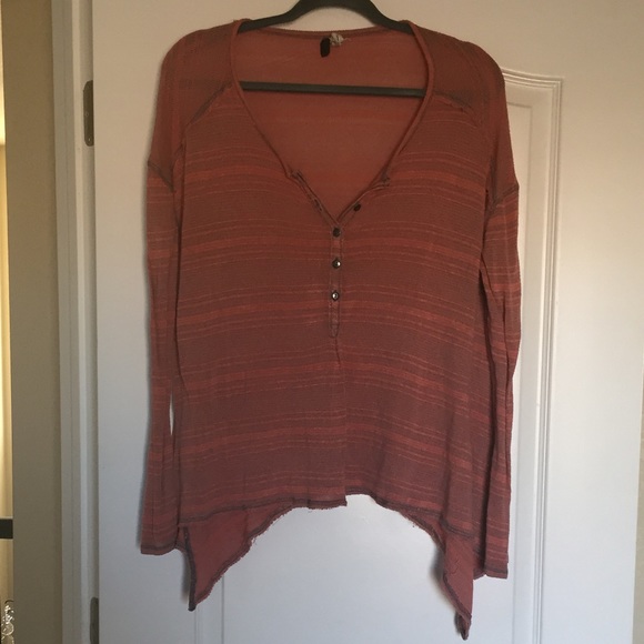 We The Free Striped Asymmetrical Henley Top